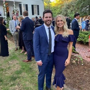 Navy blue body con dress - worn once